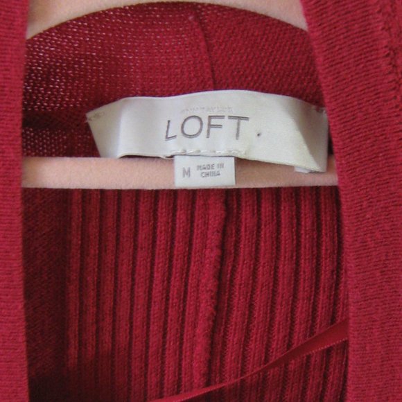 LOFT Dark Pink Open Cardigan - Picture 3 of 5